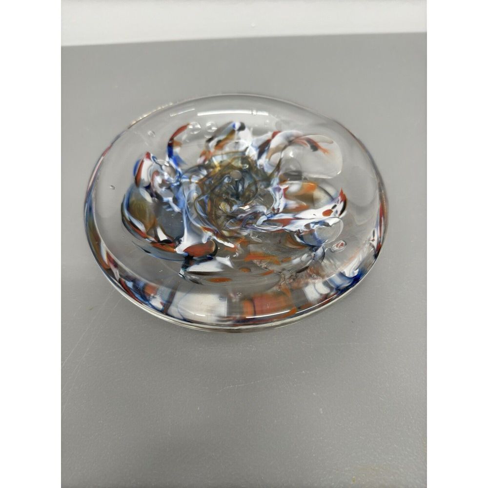 Abstract‎ Art Glass Multicolor Swirl Tray With Small Feet #36
